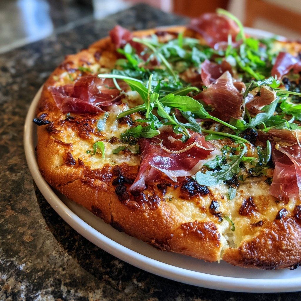 Pizza mit Prosciutto und Rucola
