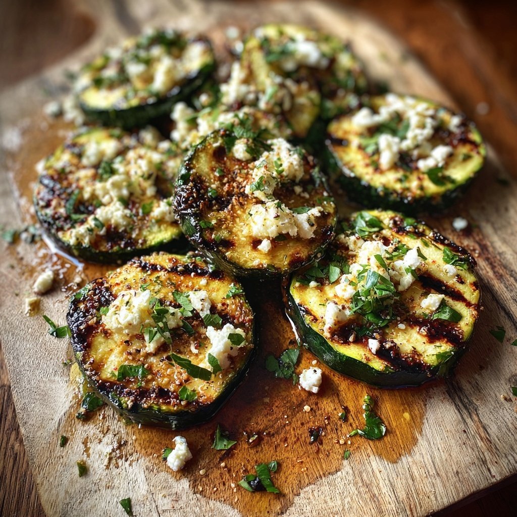 Gegrillte Zucchini Scheiben Mit Feta