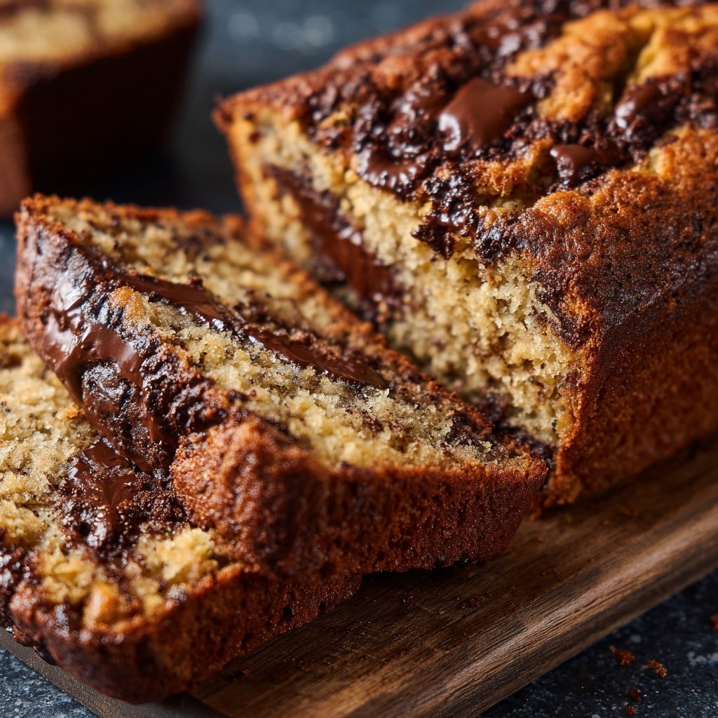 Bananenbrot mit Schokolade